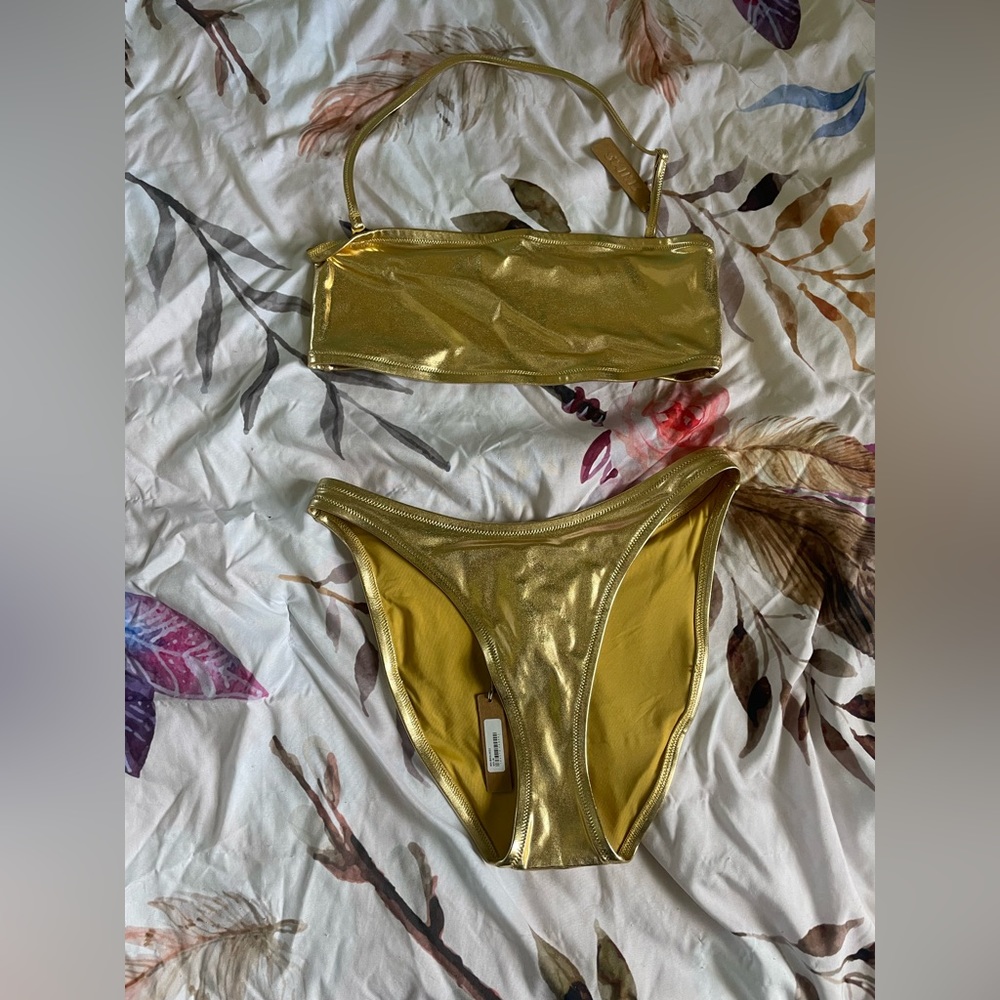 NWT skims gold bikini M